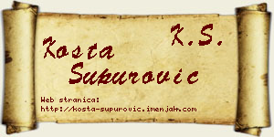Kosta Supurović vizit kartica